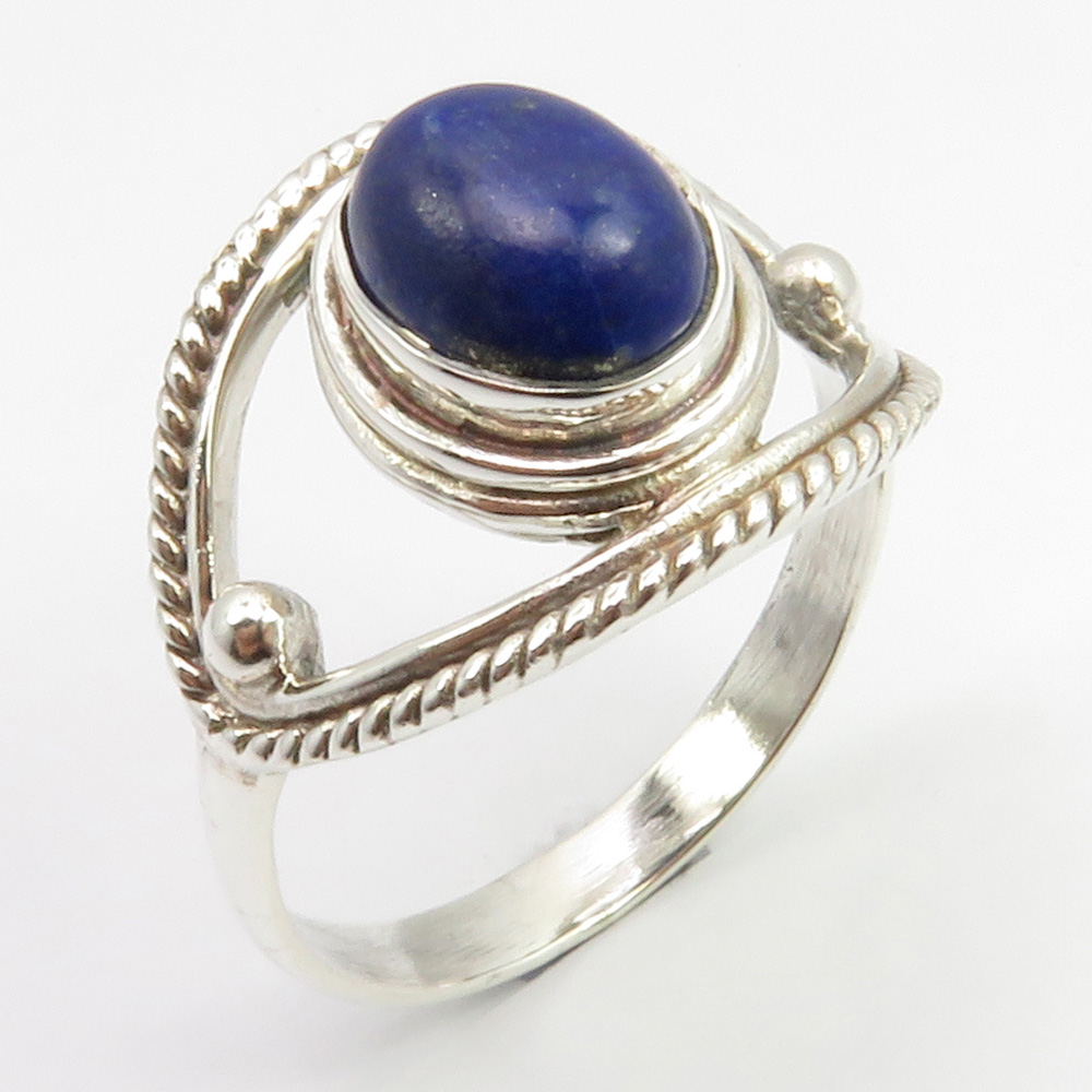 Lapis Lazuli Ring Simple Band Ring Gift For Wife Statement Ring Ring For Women 925 Sterling Silver Bezel Ring Oval Stone Pure Silver