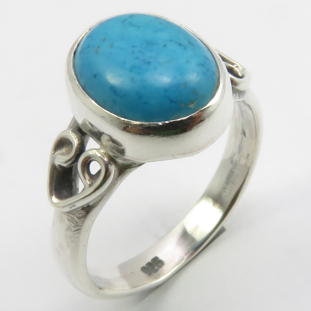 Stacking ring 92.5/% Solid sterling silver ring round shape turquoise stone ring handmade ring silver Turquoise ring Turquoise ring