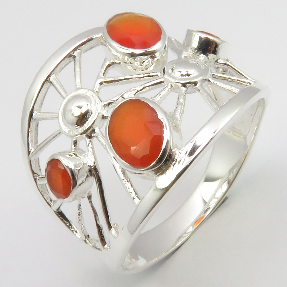 Sterling silver and faceted  Carnelian