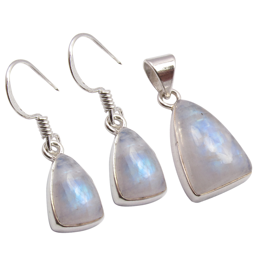 Bridesmaid Collection Stone Choice RAINBOW MOONSTONE ear rings 1.3 Color Options Triangle Earrings 925 Sterling Silver Jewelry