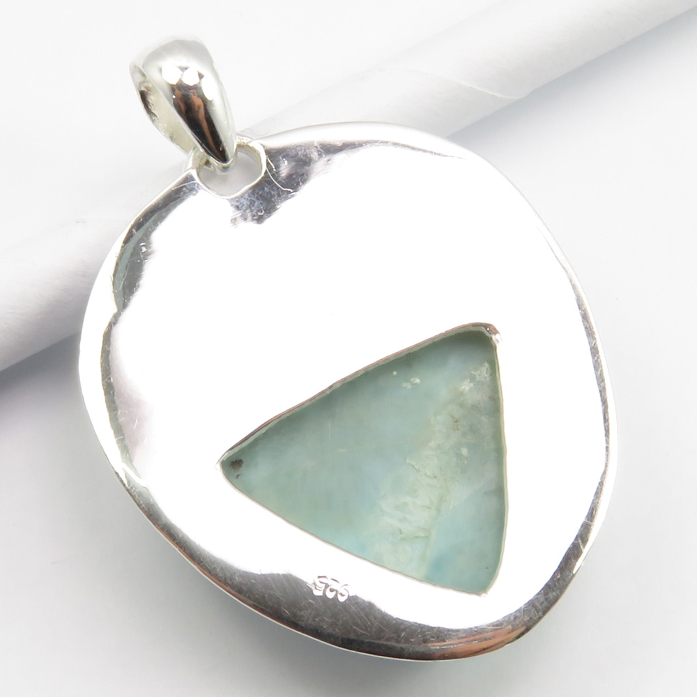 AAA Quality Larimar Cluster Station Sterling Silver Necklace